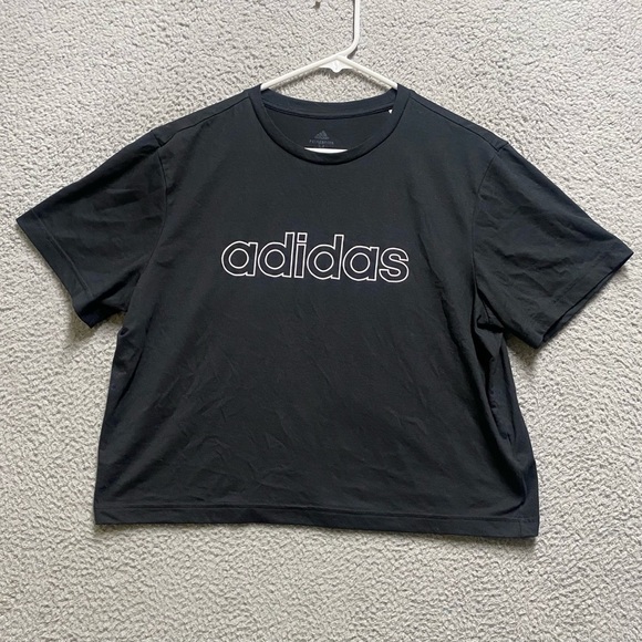 Adidas Shirt Womens Medium Black White Primegreen Aeroready Short Sleeve Tee - Picture 1 of 12